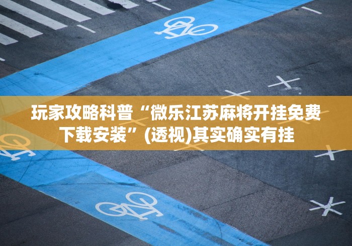 玩家攻略科普“微乐江苏麻将开挂免费下载安装”(透视)其实确实有挂