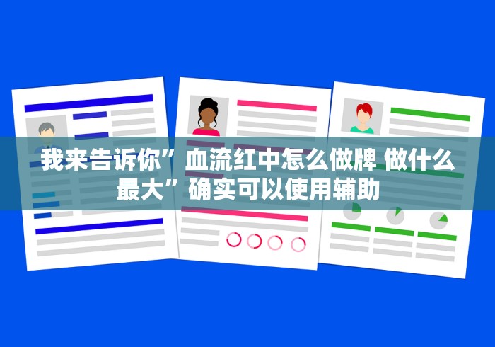 我来告诉你”血流红中怎么做牌 做什么最大”确实可以使用辅助