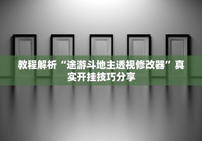 教程解析“途游斗地主透视修改器	”真实开挂技巧分享