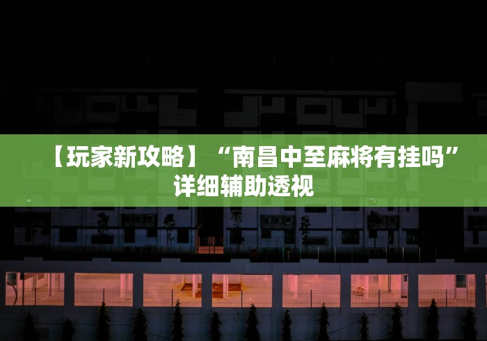 【玩家新攻略】“南昌中至麻将有挂吗”详细辅助透视