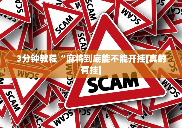3分钟教程“麻将到底能不能开挂[真的有挂]