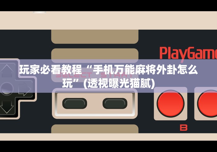 玩家必看教程“手机万能麻将外卦怎么玩	”(透视曝光猫腻)