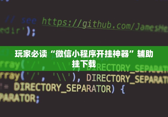 玩家必读“微信小程序开挂神器”辅助挂下载